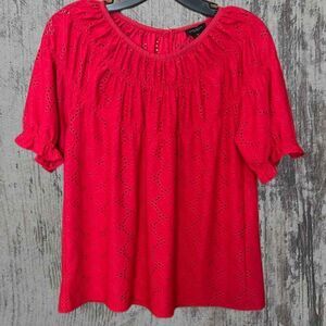 Ann Taylor Factory XS Short Sleeve Pink Shirt